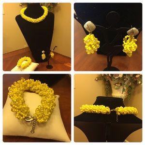 Elegant but simple piece-Yellow crystal beads set